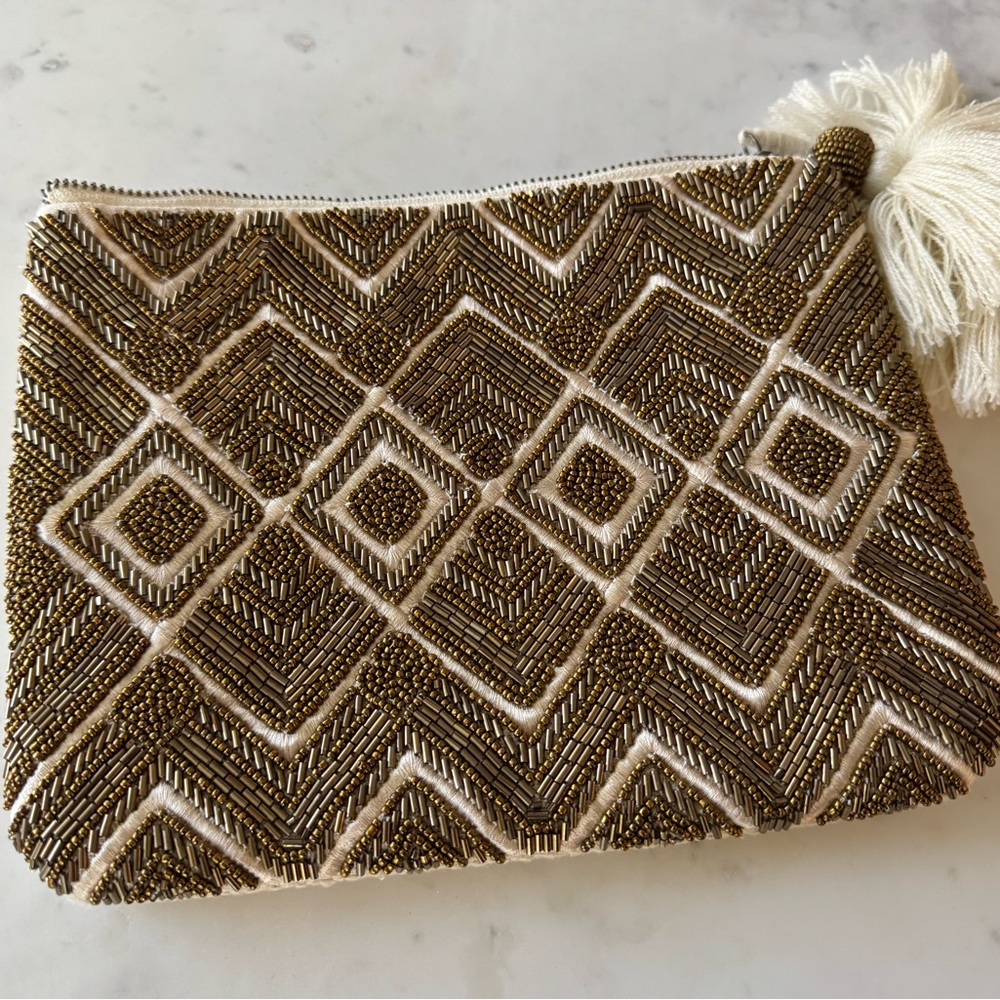 Beaded Clutch with Tassel
